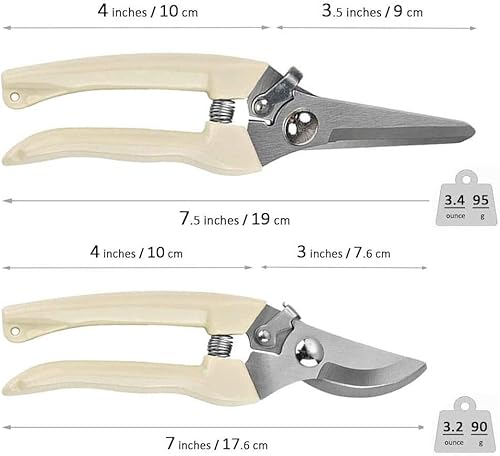 Miniatura 2 de Juego de 2 tijeras de podar, herramientas de jardinería, corte de ramas y recolección de frutas, tijeras de hoja recta y podadora de derivación,