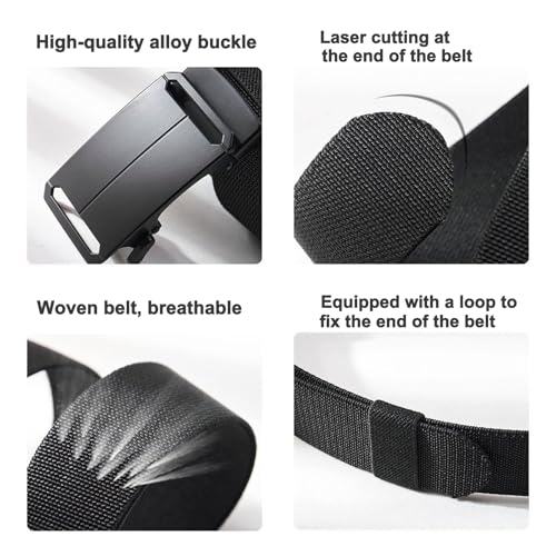 1.5" Tactical Ratchet Belt for Men, Adjustable Nylon Stretch Strap, Trim to Fit 27"-52" Waist (124cm/150cm)3