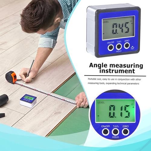 Medidor de ángulos digital con base magnética miniatura 6