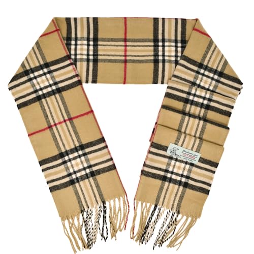 Glory Max Unisex Classic Tartan Plaid Winter Scarf Soft Cashmere Feel 72"x12"3