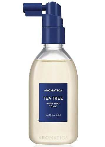 AROMATICA Tónico purificador de árbol de té, parabenos, silicona, sin sulfato, vegano, tónico calmante y refrescante para tu cuero cabelludo, ayuda