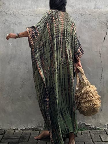 Image of Kaftan Dresses for Women Plus Size Summer Beach Dress with Print and Swim Cover Ups