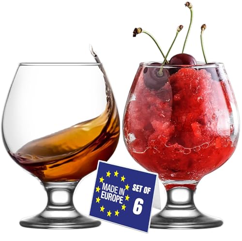 NORDIC SCHILLER Calici da Birra Set 6, 390 ml, 100% SENZA PIOMBO Bicchieri da Cognac, Bicchieri da Brandy Snifter, Bicchieri da Birra Con Stelo, Bicchiere Tulipano