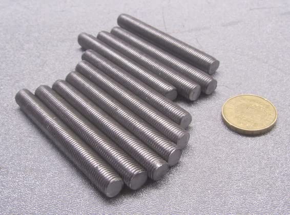 Steel Fully Threaded Round Rod, RH, 3/8"-24 Diameter x 3.00" Length, 10 Pcs.