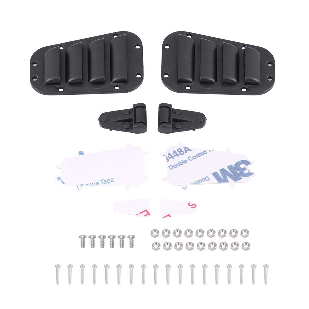 Plastic RC Intake Grille, RC Car Intake Grille & Engine Cover Hinge, Plastic Intake Grilles Engine Cover Hinges Set with Stickers for 1/10 Scale RC Car Upgrade Accessory