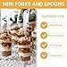 100 PCS 50 Clear Mini Forks And 50 Clear Mini Spoons 4 Inch Dessert Forks And Spoons, Dessert Fork and Spoon Disposable, BPA Free, Food Safe, Suitable for All Occasions