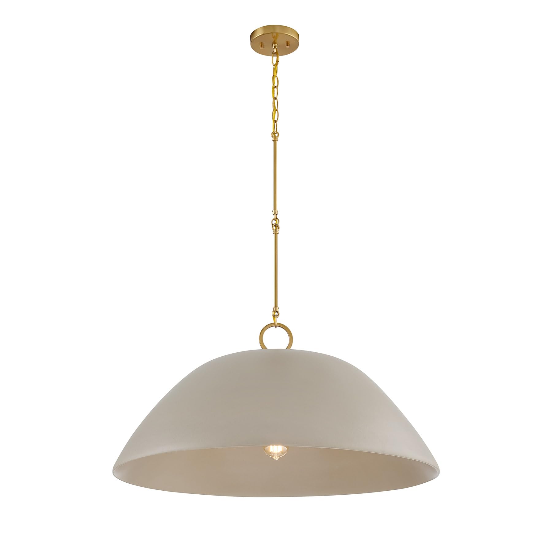 Savoy House 7-2918-1-156 Alta Bohemian Transitional Organic Spun Bamboo Pendant, 1-Light 60 Watt, 33" H x 30" W, Concrete and Brass