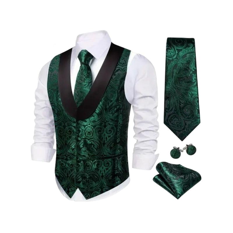 Chaleco de traje para bodas y eventos formales con cuello chal 6