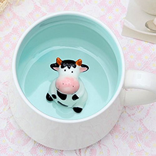 Taza de cerámica con diseño de vaca para niños miniatura 1