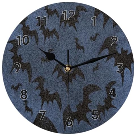 Mularoka Halloween Bat Pattern Wall Clock Cover