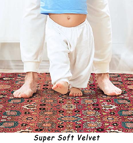 vivorug Runners for Hallways 2'x7', Non Slip Washable Rug, Carpet Runner for Kitchen Laundry Room Bedroom, Ultra Soft Rug Runner with Rubber Backing, Cherry Red/Spice