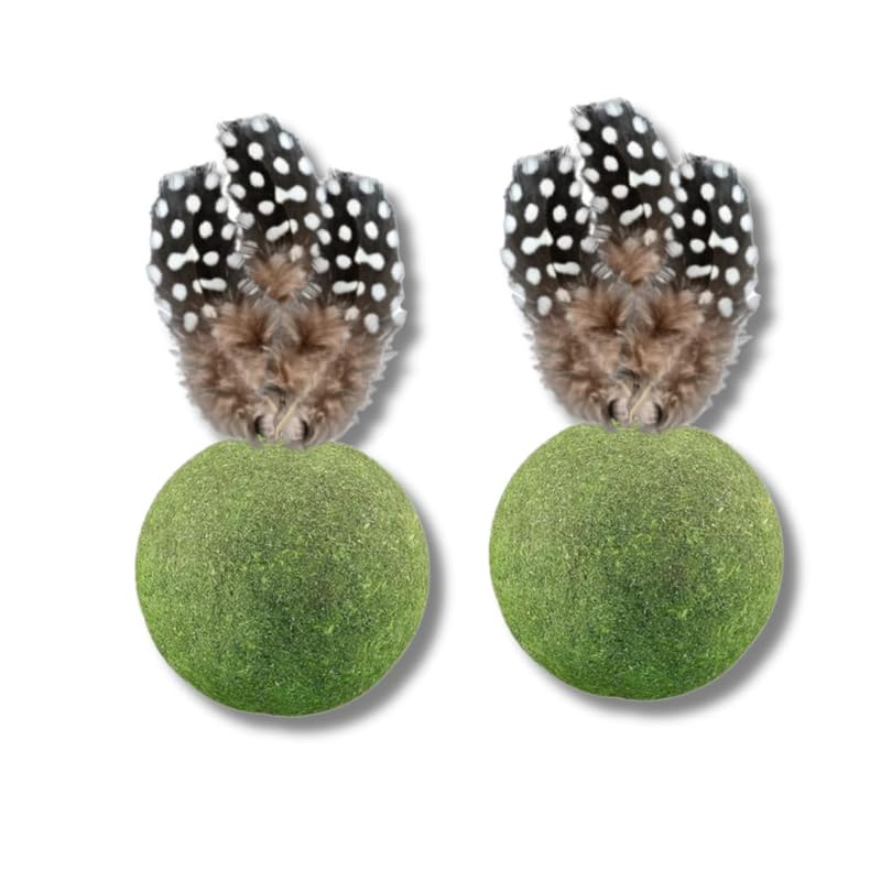 Shuttlecock Shape Catnip Mint Ball Toy Snacks for Cats & Kittens – Natural Chew & Lick Treats for Teeth Cleaning, Fresh Breath & Playful Fun (Pack of 2 Shuttlecock Shaped Catnip)