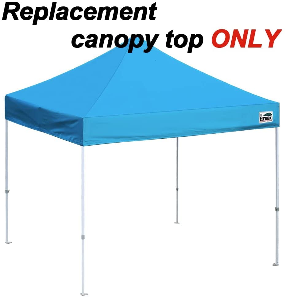 Image of Eurmax USA 10x10 Pop Up Canopy Replacement Top,Universal Instant Canopy Cover ONLY,Heavy Duty UPF 50+ UV Protection,Water & Wind Resistant Tarp,30+ Colors Available,Bonus 4 Sand Bags (Sky Blue)