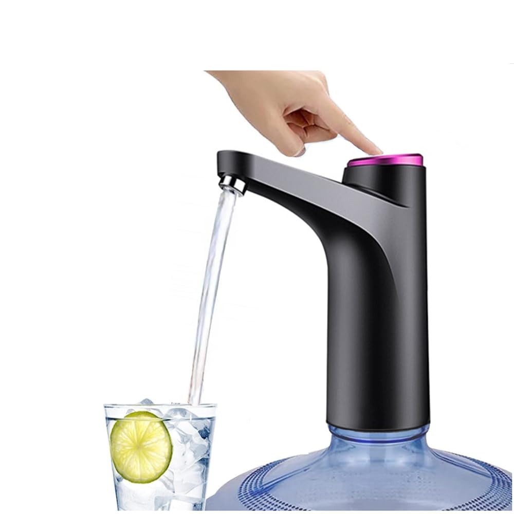 Kopinma Dark Gray Electric Water Dispenser Pump, Usb Charging Water Bottle Pump, Water Dispenser Pump With Tap, Portable Automatic Water Pump Bucket Bottle Dispenser For Camping And Travel