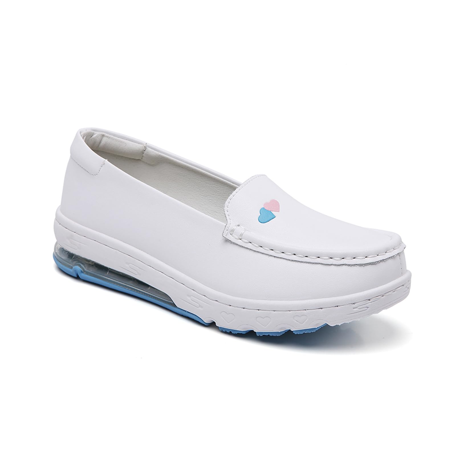 Semshedy Women Nurse Shoes Ladies Wedge Diabetic Orthopedic Sneakers Lightweight Slip Resistance Comfort Walking Sneakers 2868 White38