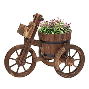 Kinfantwoodenraisedtricycleplanterindooroutdoordecorativeflowerplantwithbucketandwheelsforpatiobackyardbalconygardendecor Urban Country Home Decor Kinfant wooden raised tricycle planter indooroutdoor decorative flower plant with bucket and wheels for patio backyard balcony garden decor urban country home decor