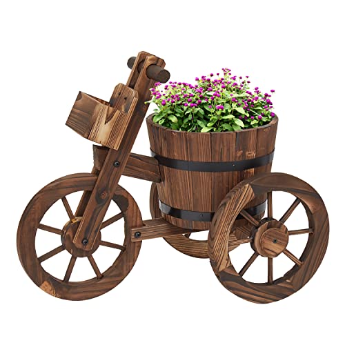 Kinfantwoodenraisedtricycleplanterindooroutdoordecorativeflowerplantwithbucketandwheelsforpatiobackyardbalconygardendecor Urban Country Home Decor Kinfant wooden raised tricycle planter indooroutdoor decorative flower plant with bucket and wheels for patio backyard balcony garden decor urban country home decor