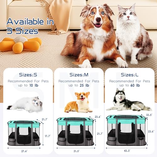 Romantic Bear IV07820 Dog Playpen,Pet Playpen,Foldable Dog Cat Playpens,Portable Exercise Kennel Tent Crate,Water-Resistant Breathable Shade Cover thumb #4