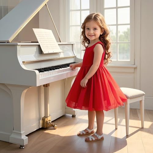 Image of Kiderence Toddler Flower Girl Sandals Open Toe Dress Shoes Wedding Party