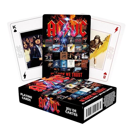AQUARIUS AC/DC Playing Cards - ACDC Themed Deck of Cards for Your Favorite Card Games - Officially Licensed AC/DC Merchandise & Collectibles - Poker Size with Linen Finish