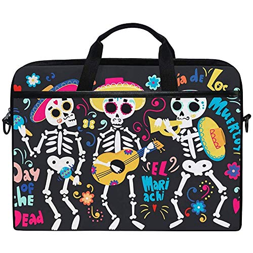 Niedliche Bunte Schädel Tag Der Toten Laptop Tasche Tasche Hülle Tragbare/Crossbody Messenger Aktentasche Cabrio Mit Gurt Tasche Für MacBook Air/Pro