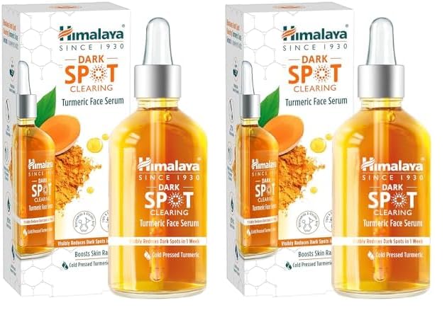 Himalaya Wellness Company Himalaya Dark Spot Clearing Turmeric Face Serum Organically Sourced Turmeric Reduce Dark Spots In 7 Days 10% Glycolic Acid & 2% Niacinamide 30Ml (Pack of 2)