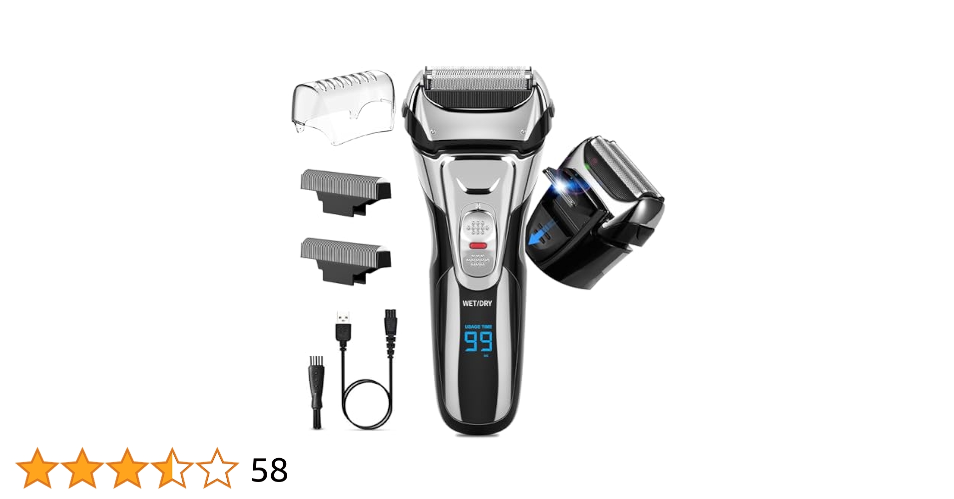 Amazon | メンズシェーバー 電気シェーバー 3枚刃 往復式 電動髭