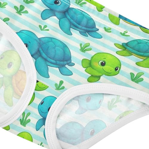 Joisal Cotton Girls Underwear Toddler Cute Cartoon Green Blue Turtles Panties Little Girl Pattern Underpants Briefs 2t4