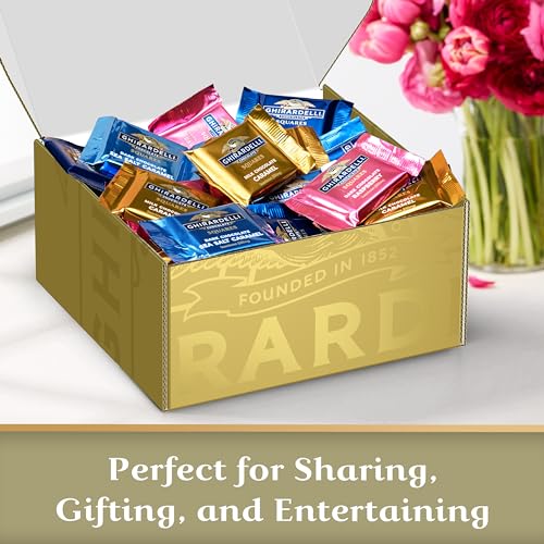 GHIRARDELLI Premium Chocolate Assortment SQUARES Gift Box, 29.6 oz