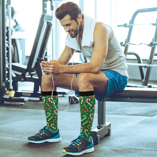 Image of SHJI Compression Socks for Women Sock Men Knee High Stockings for Running Athletic Hiking Cycling