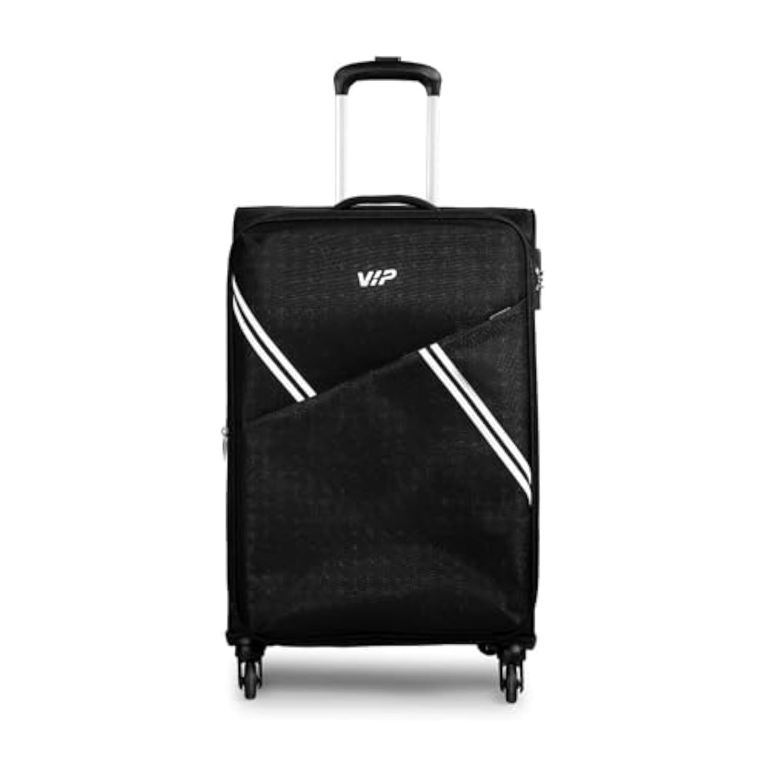 VIP Verona 4-Wheel Soft Casing Luggage Expandable Trolly Bag, 32 x 43 x 69 cm Size, Black
