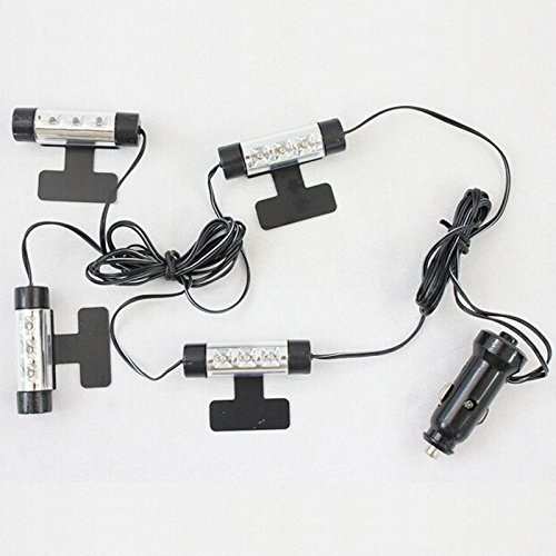 4x 3-LED Blue 12V Car Charge Interior Accessories Auto Car Decorative Light
