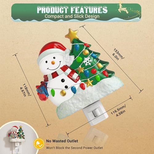 Image of JandCase Christmas Tree & Snowman Night Light