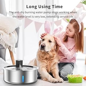   Stainless-Steel-Dog-Water-Fountain-7L18G236oz-Pet-Water-Fountain-for-Large-Dogs-Multi-Cats-Dog-Water-Bowl-Dispenser-with-Quiet-Water-Pump-and-3-Replacement-Filters-primary-7L