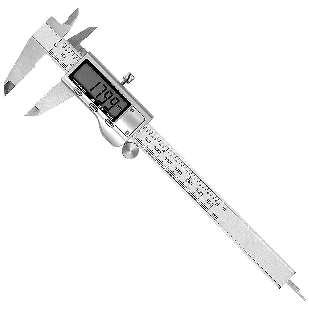 Pie de Rey Digital, Calibre Digital 100/150/200/300mm Pulgadas de Acero Inoxidable,calibrador Micrómetro con gran pantalla LCD,Profesional Medición de Diámetro Interior,Exterior,Profundidad y Escalera