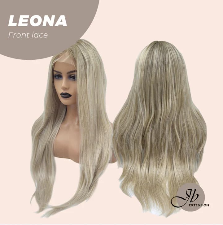 Miniatura 7 de LEONA - Peluca de encaje frontal rubio, pelucas largas y rectas para mujer, pelucas sintéticas naturales para uso diario (pelucas de cabello natural)