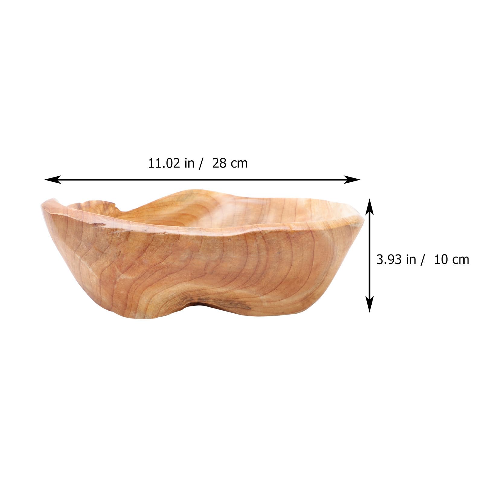 NUOBESTY Fruttiera in Legno Massiccio Grande, Vassoio Artigianale Naturale