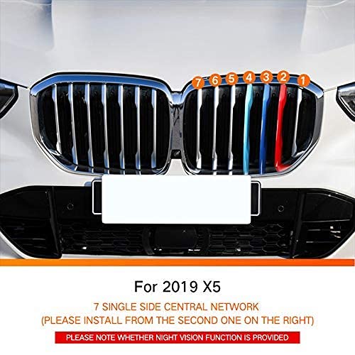 Image of M-Colored Stripe Grille Insert Trims for BMW Accessories, ABS Car Accessories for BMW Grill Stripes X5 G05 2019-2023 Without Night Vision 7-Beam
