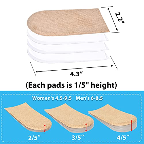 Image of JUMPOW Heel Lifts for Leg Length Discrepancy, 4 Layers, Adjustable Orthopedic Shoe Heel Lift, Height Increase Insole, Heel Spurs, Achilles Tendonitis, Heel Pain, Heel Cushion Inserts for Women & Men