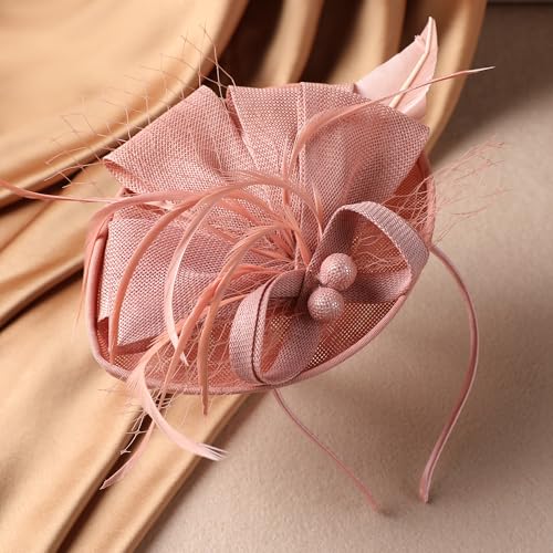 image for Zinniday Tea Party Derby Hat for Women - Fascinator with Detachable He