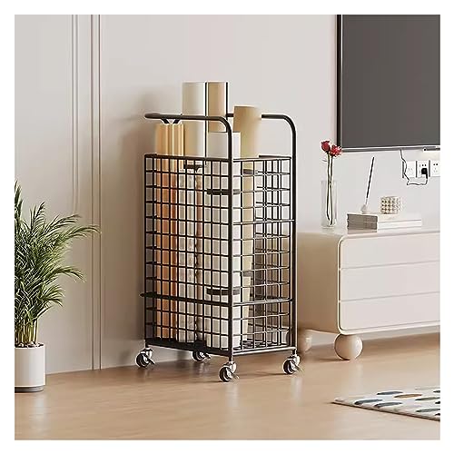 AEGCAOJH Soporte para Esterilla de Yoga, Soporte para Esterilla de Yoga con Ruedas, Soporte para Almacenamiento de Equipos rodantes para Rodillos de Espuma/Bloques de Yoga/colchonetas de ej