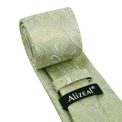 Image of Alizeal Mens 3.15'' Vintage Paisley Tie Pocket Square Set | Elegant Perfect for Banquet Wedding and Party