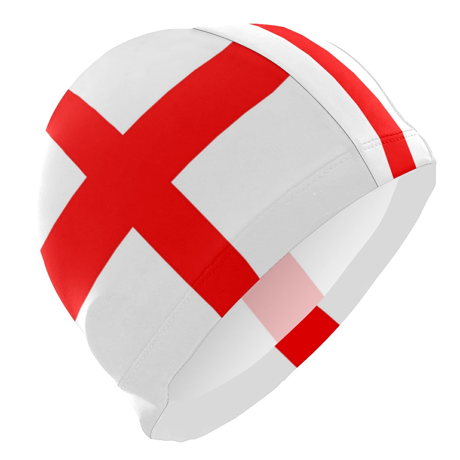 Dallonan Swimming Cap England Flag Unisex Adult Swim Cap Polyester