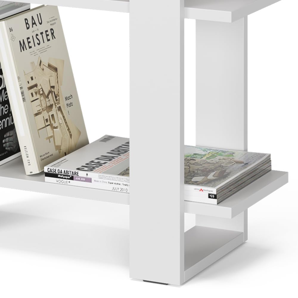 Vicco Raumteiler Basil, Weiß, 51.8 x 70 cm, zur Raumaufteilung oder als offenes Bücherregal nutzbar