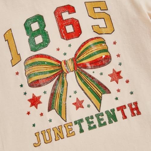 Image of Kids Juneteenth T-Shirt for Toddler Boys Girls Coquette Bow 1865 Black History Celebrate American African Freedom Top