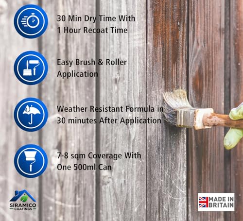 Siramico Hardener for Rotted Wood | 500ml | Clear Deep Penetrating Wood Hardener | Suitable for All Timber Types 2 Siramico Hardener for Rotted Wood | 500ml | Clear Deep Penetrating Wood Hardener | Suitable for All Timber Types - Image 2