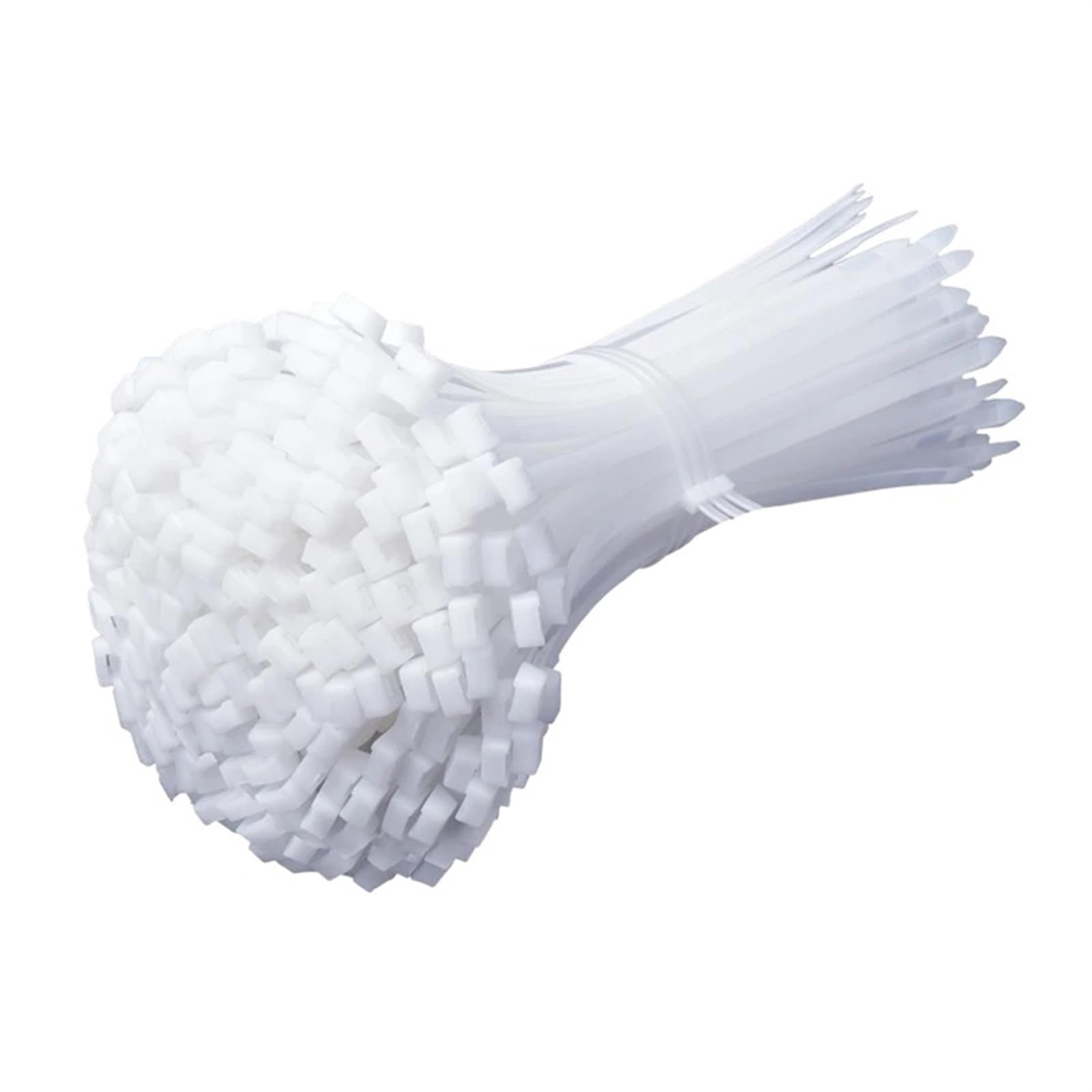 L6nqiag 2.5X200mm- White Nylon Cable Ties Self Locking Nylon Cable Ties Detachable Cord Tie Straps Adjustable Fastening Loop Cables Zip Bundle(,100Pcs)