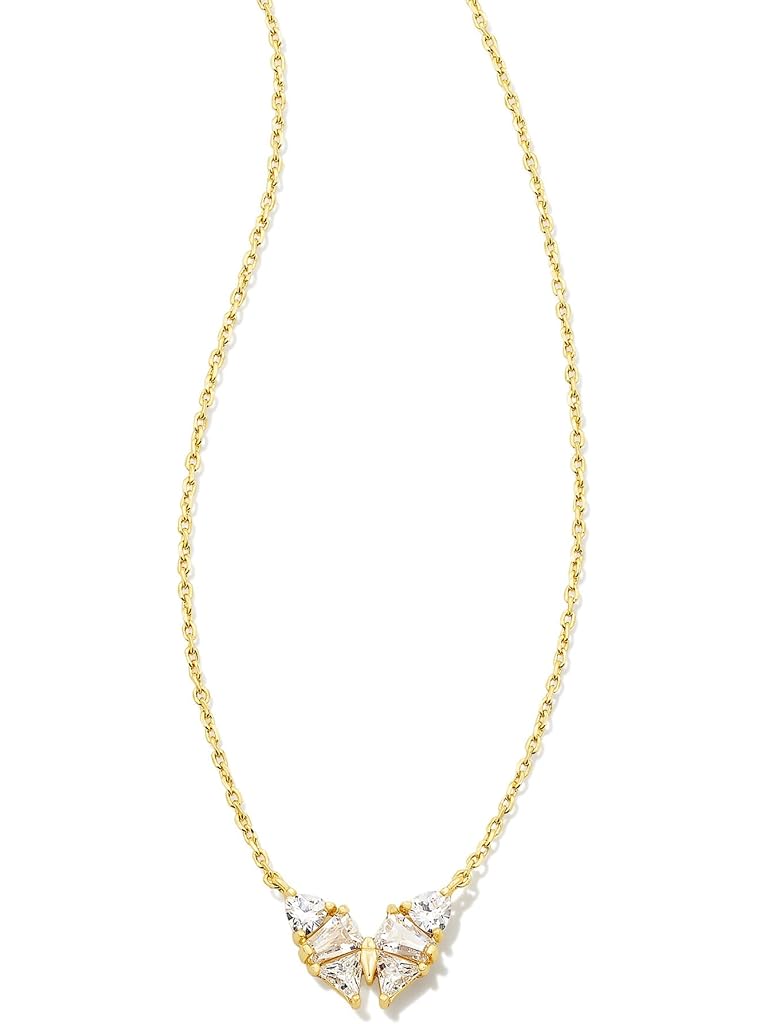Gold Kendra Scott Blair Butterfly Small Short Pendant Necklace