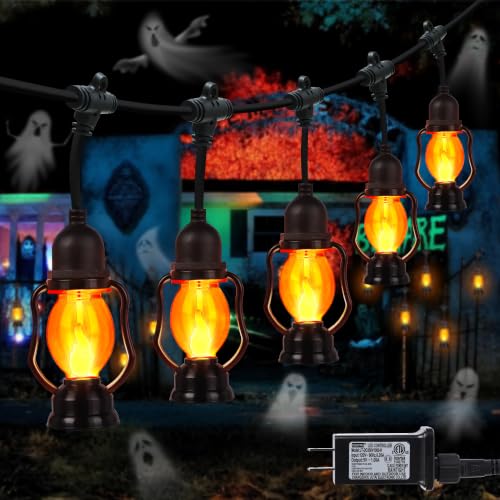 Halloween Flame String Lights,21FT Orange...