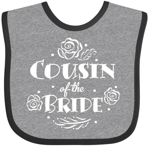 inktastic Cousin Of the Bride- Roses and Leaves Baby Bib